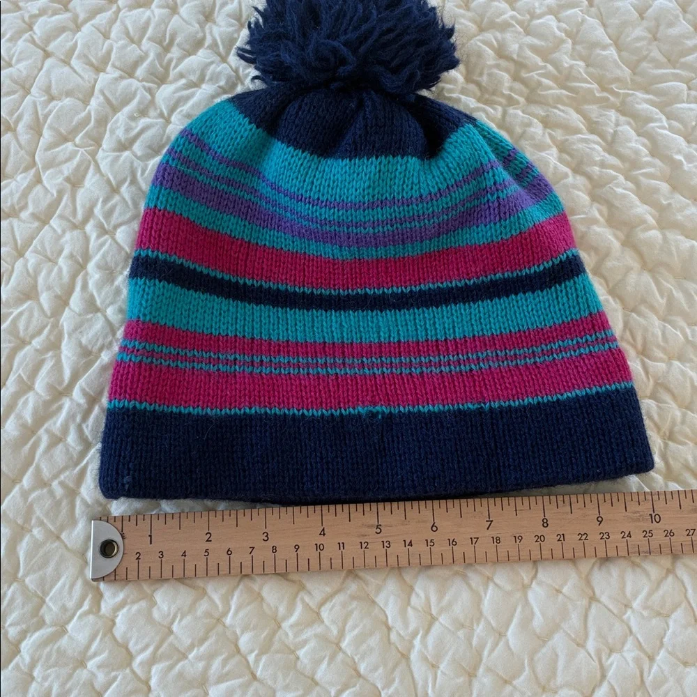 70s 80s Vintage winter ski hat beanie striped wool EUC quirky eclectic - Picture 5 of 6